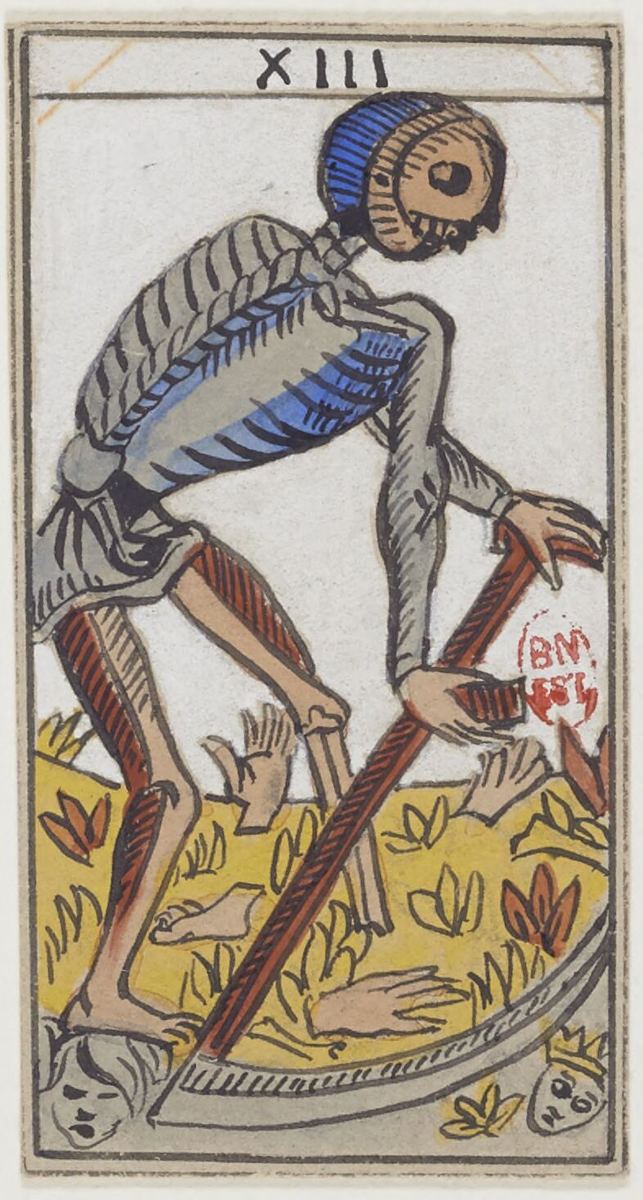 Blatt aus dem Miniatur-Tarot „tarot Arnoult“ des 18. Jahrhunderts